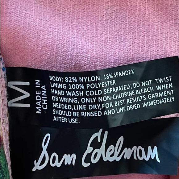 Sam Edelman Swim Medium One Piece Plunge Multicolored Raffia Print Bathing Suit - Picture 8 of 8